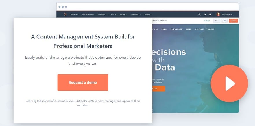 Hubspot CMS is a content management system built for professional marketers