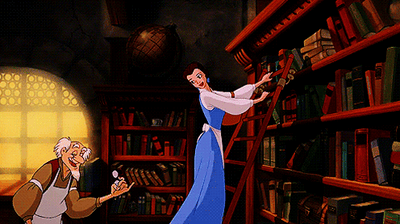 animated gif of belle from beauty and the beast