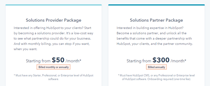 HubSpot agency partner program pricing