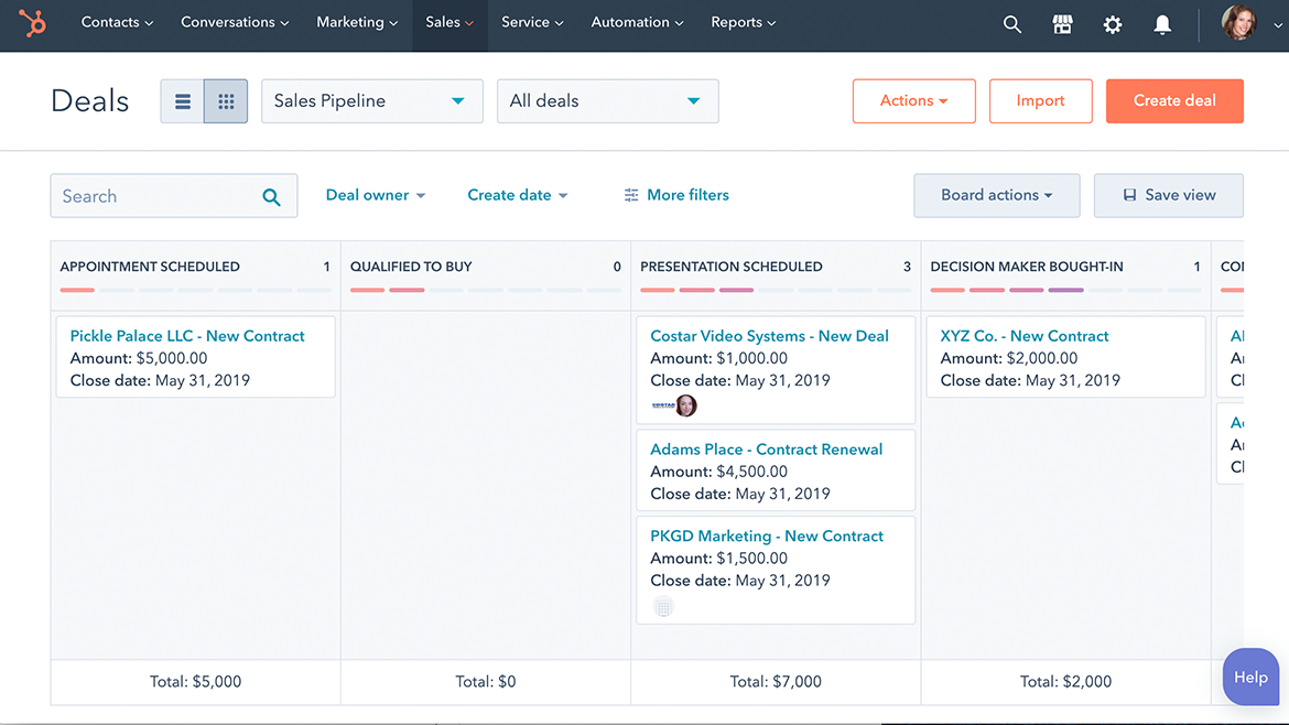 Track Sales Progress with Free Deal Pipeline Software | HubSpot